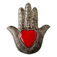 Load image into Gallery viewer, Artisan Crafted Metal Wall Accent from Mexico - Hand of Fatima | NOVICA