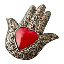 Load image into Gallery viewer, Artisan Crafted Metal Wall Accent from Mexico - Hand of Fatima | NOVICA