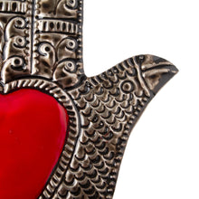 Load image into Gallery viewer, Artisan Crafted Metal Wall Accent from Mexico - Hand of Fatima | NOVICA