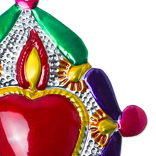 Load image into Gallery viewer, Colorful Metal Wall Accent from Mexico - Heart of Miracles | NOVICA