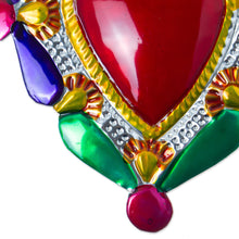 Load image into Gallery viewer, Colorful Metal Wall Accent from Mexico - Heart of Miracles | NOVICA