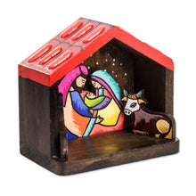 Load image into Gallery viewer, Handmade Wood Christmas Nativity Scene from El Salvador - Peaceful Beginning | NOVICA