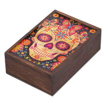 Load image into Gallery viewer, Day of the Dead Mexican Wood Box with Decoupage - Skull of the Beloved | NOVICA