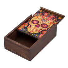 Load image into Gallery viewer, Day of the Dead Mexican Wood Box with Decoupage - Skull of the Beloved | NOVICA