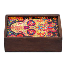 Load image into Gallery viewer, Day of the Dead Mexican Wood Box with Decoupage - Skull of the Beloved | NOVICA