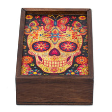 Load image into Gallery viewer, Day of the Dead Mexican Wood Box with Decoupage - Skull of the Beloved | NOVICA