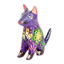 Load image into Gallery viewer, Hand-Carved Wild Cat Wood Figurine from Guatemala - Likeable Leopard | NOVICA