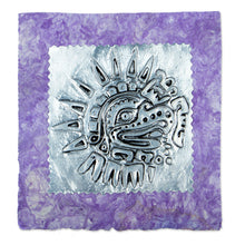 Load image into Gallery viewer, Relief Engraving Aluminum Card with Paper Frame - Mighty Quetzal | NOVICA