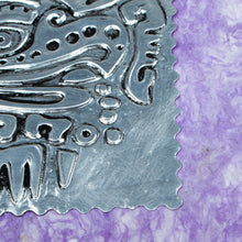 Load image into Gallery viewer, Relief Engraving Aluminum Card with Paper Frame - Mighty Quetzal | NOVICA
