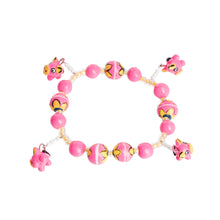 Load image into Gallery viewer, Handcrafted Ceramic Beaded Stretch Bracelet in Pink - Little Pink Pigs | NOVICA