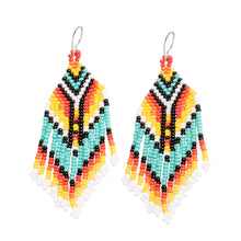 Load image into Gallery viewer, Multicolored Beaded Waterfall Earrings Handmade in Guatemala - Multicolor Tradition | NOVICA