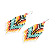 Load image into Gallery viewer, Multicolored Beaded Waterfall Earrings Handmade in Guatemala - Multicolor Tradition | NOVICA
