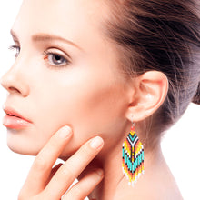 Load image into Gallery viewer, Multicolored Beaded Waterfall Earrings Handmade in Guatemala - Multicolor Tradition | NOVICA