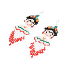 Load image into Gallery viewer, Handmade Frida Kahlo Glass Bead Earrings from Guatemala - Kahlo | NOVICA