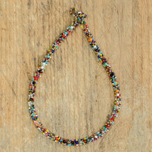 Load image into Gallery viewer, Multicolor Glass and Crystal Beaded Necklace from Guatemala - Magical Finesse | NOVICA