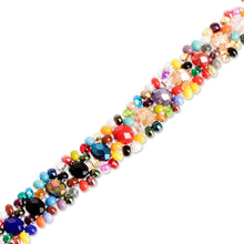 Load image into Gallery viewer, Multicolor Glass and Crystal Beaded Necklace from Guatemala - Magical Finesse | NOVICA