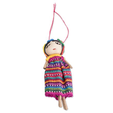 Load image into Gallery viewer, Handcrafted Worry Doll Christmas Ornament - Kahlo | NOVICA