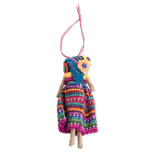 Load image into Gallery viewer, Handcrafted Worry Doll Christmas Ornament - Kahlo | NOVICA