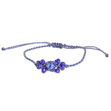 Load image into Gallery viewer, Blue Beaded Macrame Bracelet from Guatemala - Oniric Glow | NOVICA
