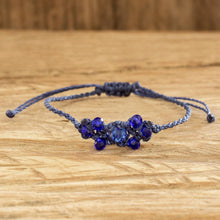 Load image into Gallery viewer, Blue Beaded Macrame Bracelet from Guatemala - Oniric Glow | NOVICA