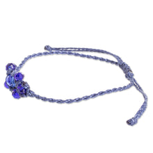 Load image into Gallery viewer, Blue Beaded Macrame Bracelet from Guatemala - Oniric Glow | NOVICA