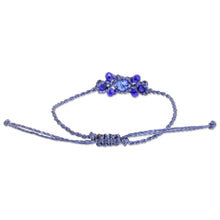 Load image into Gallery viewer, Blue Beaded Macrame Bracelet from Guatemala - Oniric Glow | NOVICA