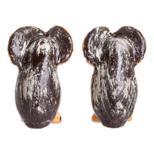 Load image into Gallery viewer, Owl-shaped Pair of Orange Ceramic Figurines from Guatemala - Happy Tecolote Family | NOVICA