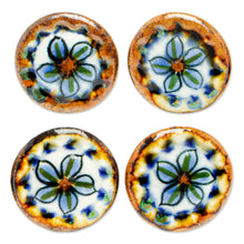Load image into Gallery viewer, Set of 4 Floral Themed Ceramic Knobs Hand-Painted in Mexico - Floral Handiness | NOVICA