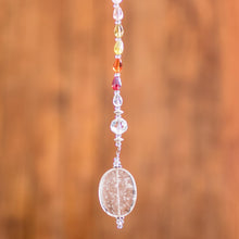 Load image into Gallery viewer, Crystal and Glass Beaded Suncatcher in Warm Shades - Warm Whispers | NOVICA