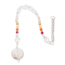 Load image into Gallery viewer, Crystal and Glass Beaded Suncatcher in Warm Shades - Warm Whispers | NOVICA