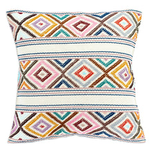 Load image into Gallery viewer, Hand Loomed Cotton Cushion Cover with Geometric Pattern - Festive Autumn | NOVICA