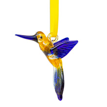 Load image into Gallery viewer, Handblown Recycled Glass Hummingbird Ornament in Red - Red Paradise Hummingbird | NOVICA