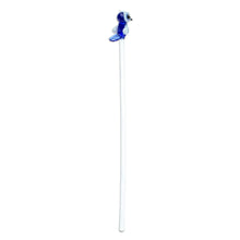 Load image into Gallery viewer, Mexican Recycled Glass Cocktail Stirrer with Blue Owl - Cheeky Blue Owl | NOVICA