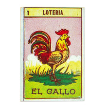 Load image into Gallery viewer, Decoupage Wooden Magnet With Mexican Loteria Card Motif - The Rooster | NOVICA