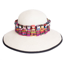 Load image into Gallery viewer, Handmade Ribbon-Style Hat Band with Guatemalan Worry Dolls - Little Helpers | NOVICA