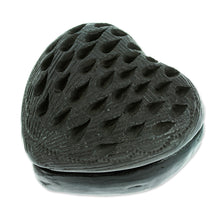 Load image into Gallery viewer, Barro Negro Black Ceramic Mini Jewelry Box Crafted in Mexico - Heart & Drops | NOVICA