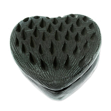 Load image into Gallery viewer, Barro Negro Black Ceramic Mini Jewelry Box Crafted in Mexico - Heart & Drops | NOVICA