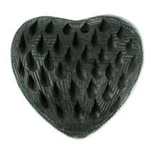 Load image into Gallery viewer, Barro Negro Black Ceramic Mini Jewelry Box Crafted in Mexico - Heart & Drops | NOVICA