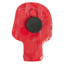 Load image into Gallery viewer, Day of the Dead Skull Ceramic Magnet from Mexico - Bright Skull | NOVICA
