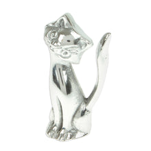 Load image into Gallery viewer, Cat Figurine Made with Recycled Aluminum or Mexican Pewter - Relaxing Cat | NOVICA