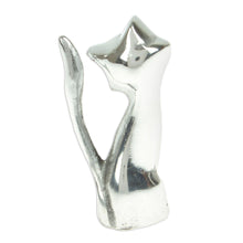 Load image into Gallery viewer, Cat Figurine Made with Recycled Aluminum or Mexican Pewter - Relaxing Cat | NOVICA