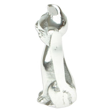 Load image into Gallery viewer, Cat Figurine Made with Recycled Aluminum or Mexican Pewter - Relaxing Cat | NOVICA