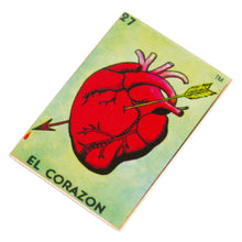Load image into Gallery viewer, Mexican Wood Magnet with Red Heart Decoupage - Folk Heart | NOVICA