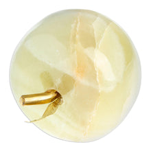 Load image into Gallery viewer, Onyx and Brass Apple Sculpture from Mexico - Eris Apple | NOVICA