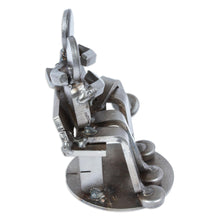 Load image into Gallery viewer, Recycled Auto Parts Lovers Figurine Handmade in Mexico - Affectionate Lovers | NOVICA