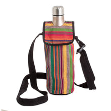 Load image into Gallery viewer, Striped Cotton Bottle Carrier Hand-Woven in Guatemala - Colorful Roots | NOVICA