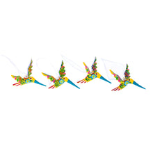 Load image into Gallery viewer, Set of 4 Handcrafted Copal Wood Bird Ornaments in Jonquil - Jonquil Flutter | NOVICA