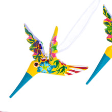 Load image into Gallery viewer, Set of 4 Handcrafted Copal Wood Bird Ornaments in Jonquil - Jonquil Flutter | NOVICA