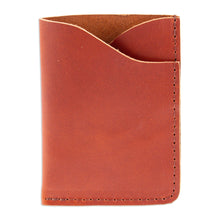 Load image into Gallery viewer, Brown Leather Card Wallet with Two Compartments - Brown Fortune | NOVICA