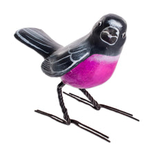 Load image into Gallery viewer, Pink Robin Ceramic Figurine Handcrafted in Guatemala - Pink Robin | NOVICA